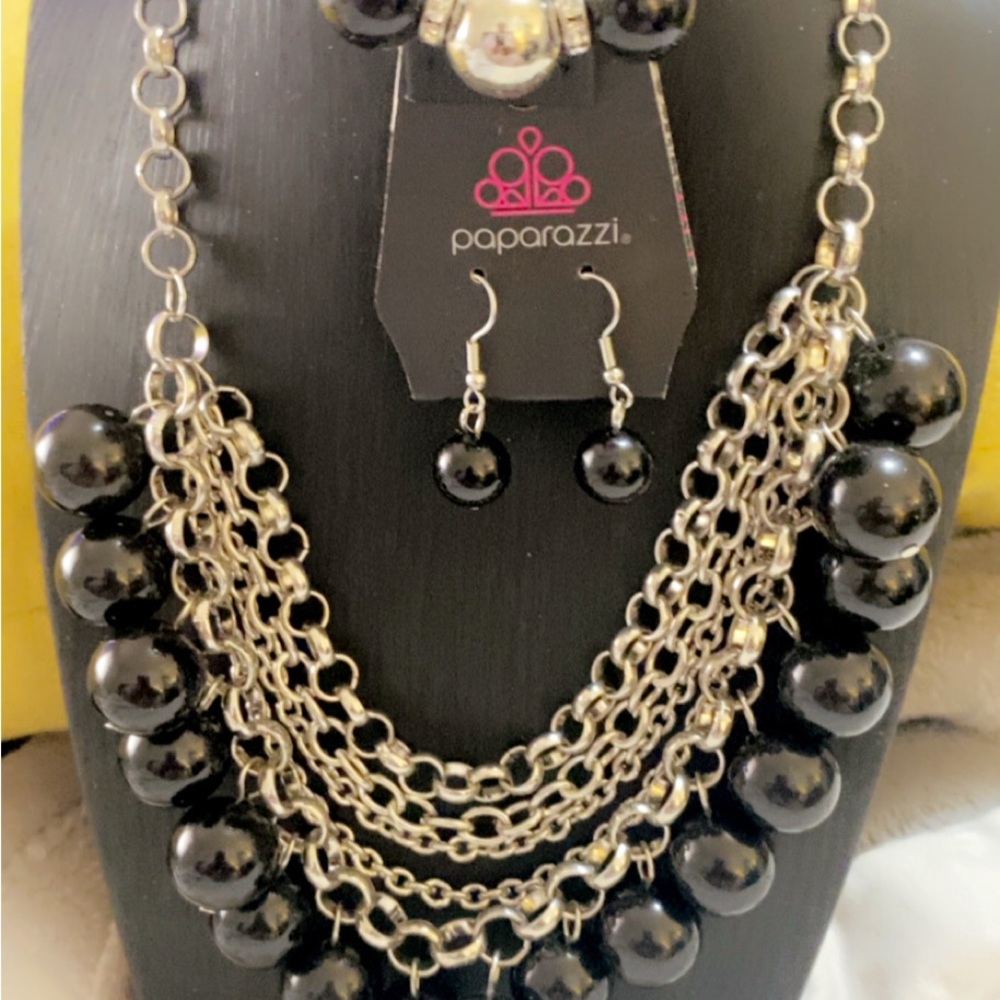 Paparazzi Black and Silver Layered Necklace